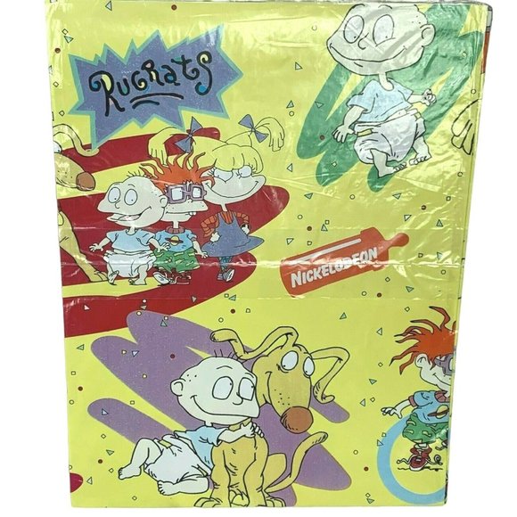 Vintage 90s Rugrats Nickelodeon Gift Wrap Wrapping Paper Flat One Sheet 8 sq ft - Picture 3 of 3